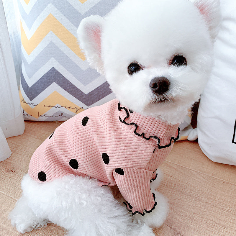 Polka Dot Turtleneck Dog Shirt – Stylish Bottoming Layer - Pawsome Pet Needs