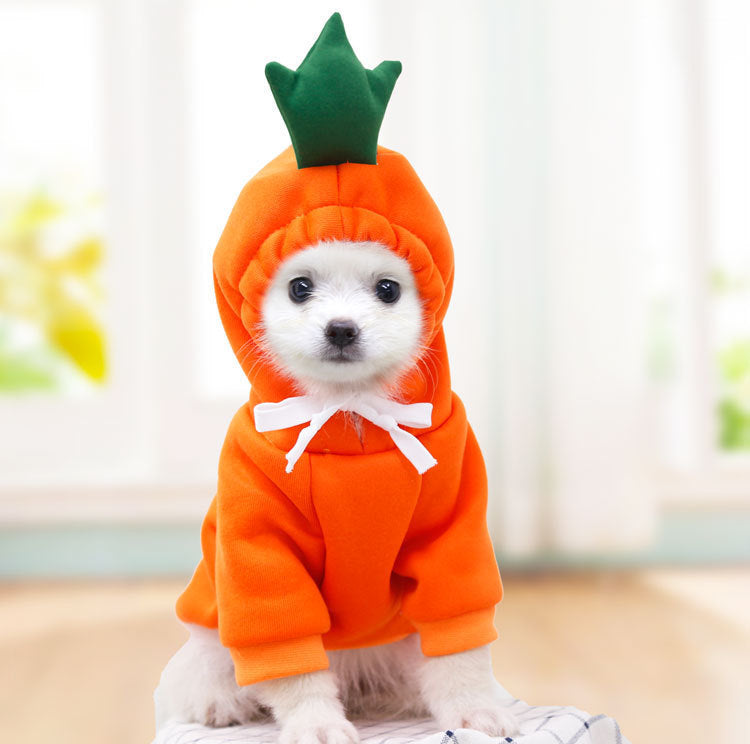 Cute Fruit Dog Hoodie – Warm Fleece Coat for Small Breeds - Pawsome Pet Needs