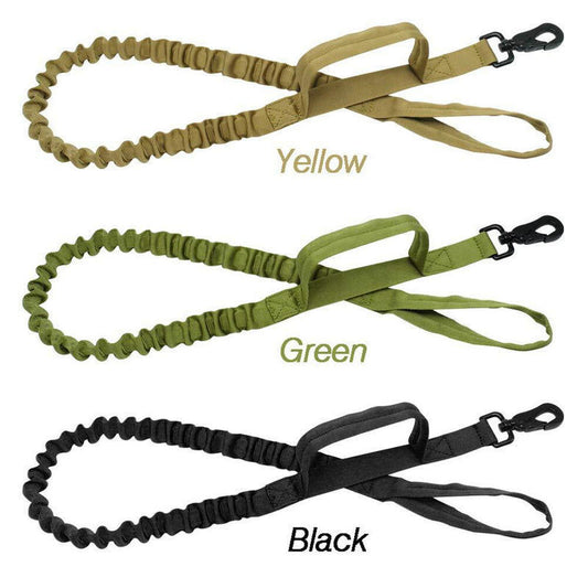 Tactical Elastic Dog Training Leash – Dual Handle Shock-Absorbing Lead - Pawsome Pet Needs