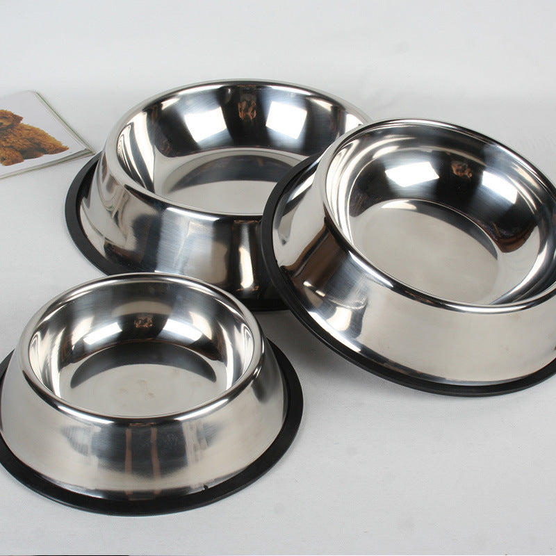 Classic Stainless Steel Dog Feeding Bowls – Durable & Non-Slip Design - Pawsome Pet Needs