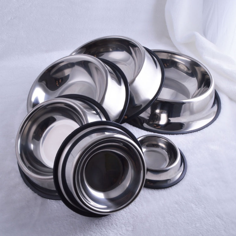 Classic Stainless Steel Dog Feeding Bowls – Durable & Non-Slip Design - Pawsome Pet Needs