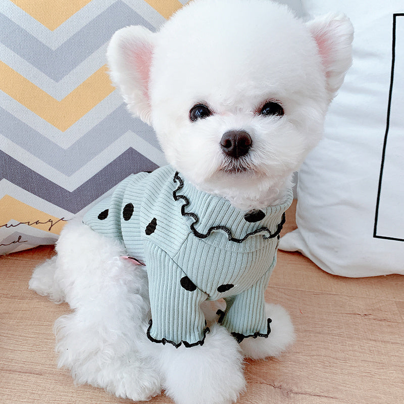 Polka Dot Turtleneck Dog Shirt – Stylish Bottoming Layer - Pawsome Pet Needs