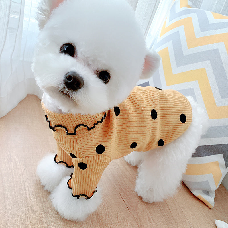 Polka Dot Turtleneck Dog Shirt – Stylish Bottoming Layer - Pawsome Pet Needs