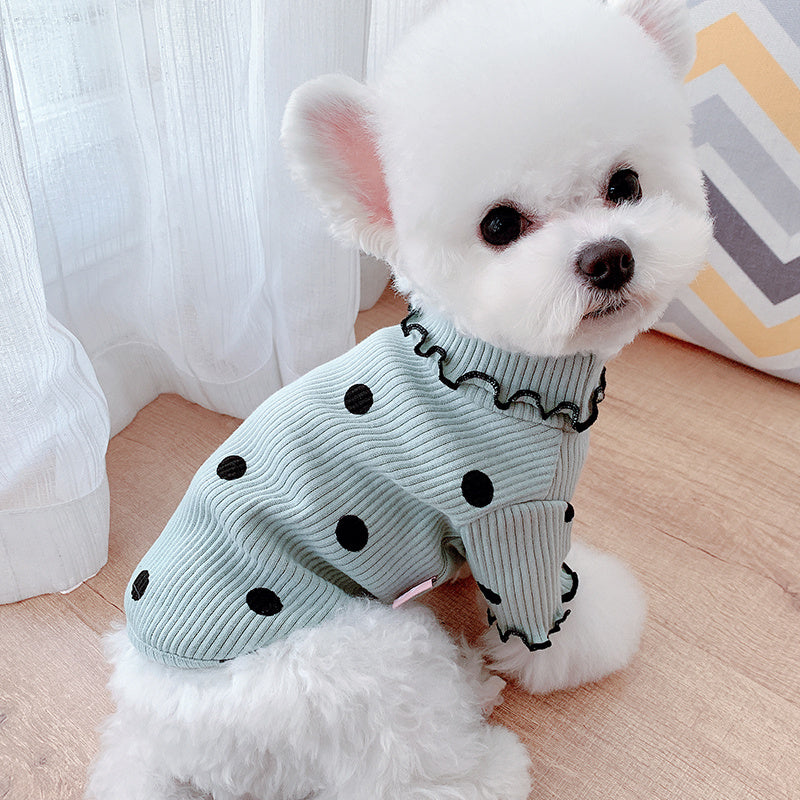 Polka Dot Turtleneck Dog Shirt – Stylish Bottoming Layer - Pawsome Pet Needs