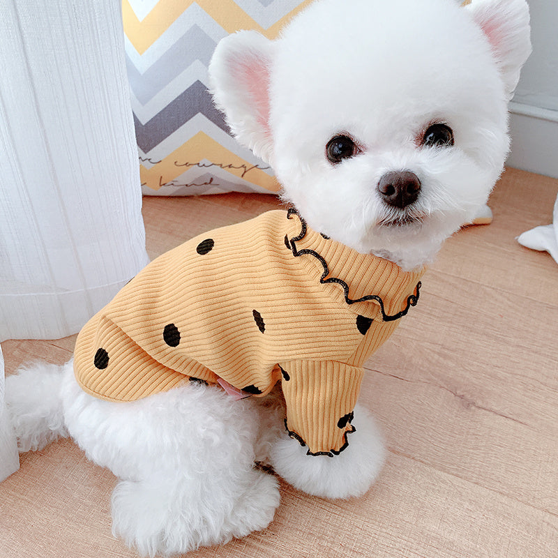 Polka Dot Turtleneck Dog Shirt – Stylish Bottoming Layer - Pawsome Pet Needs