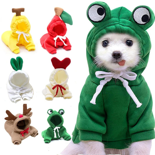 Cute Fruit Dog Hoodie – Warm Fleece Coat for Small Breeds - Pawsome Pet Needs