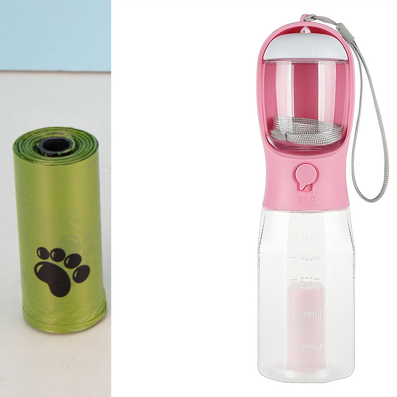 3-in-1 Portable Dog Water Bottle – Hydration, Feeding, and Waste Management - Pawsome Pet Needs