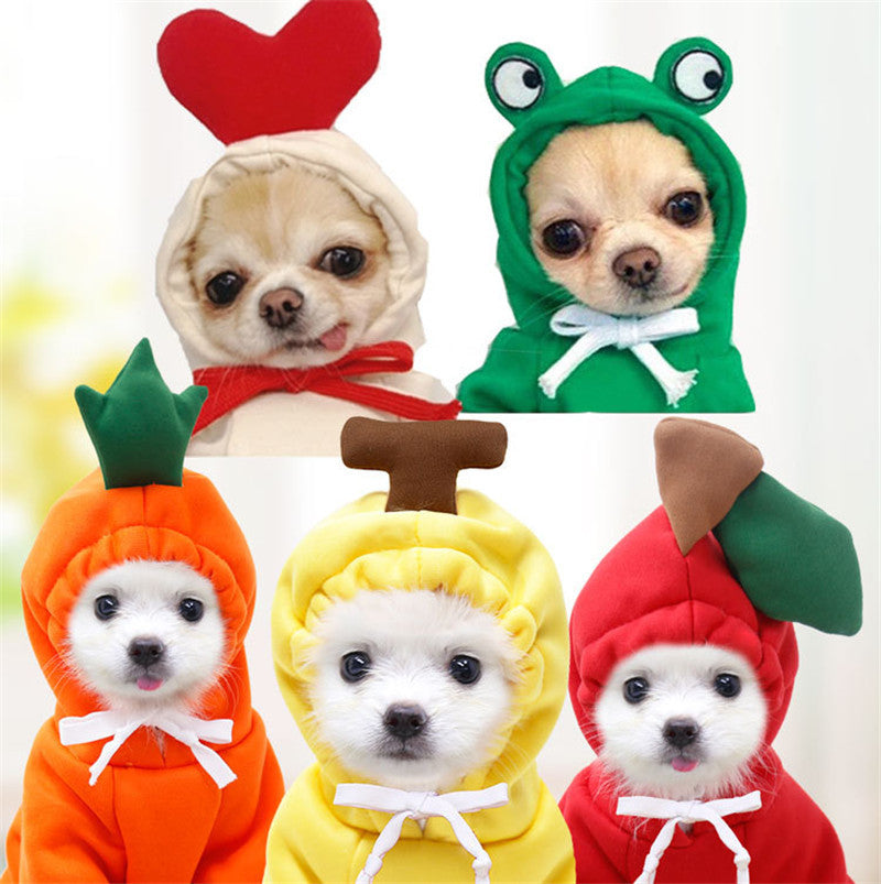 Cute Fruit Dog Hoodie – Warm Fleece Coat for Small Breeds - Pawsome Pet Needs